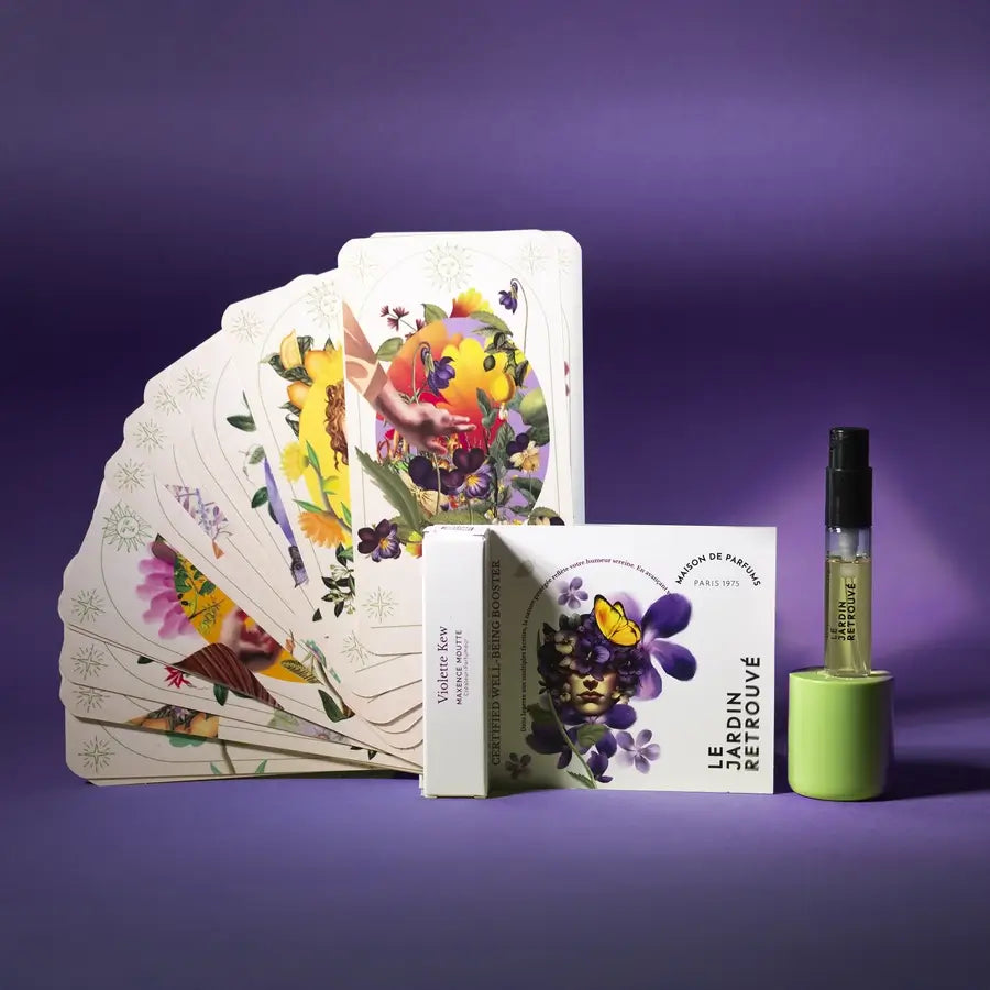 Mini perfume spray Violette Kew with Oracle du Jardin card – Well-being gift set for Mother&#39;s Day by Le Jardin Retrouvé