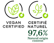 Jasmin Majorelle - Le Jardin Retrouvé - Vegan certified logo - Certifié naturel 97.6% Natural origin content