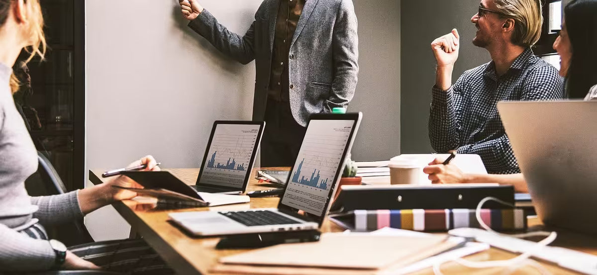 Some workers in office working together